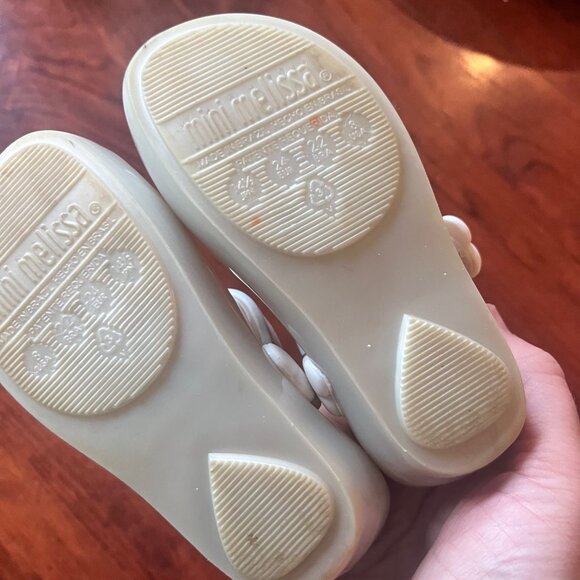 Mini Melissa‎ Unicorn Mary Jane Toddler Shoes Size 6 Off-White & Pink - Picture 4 of 6